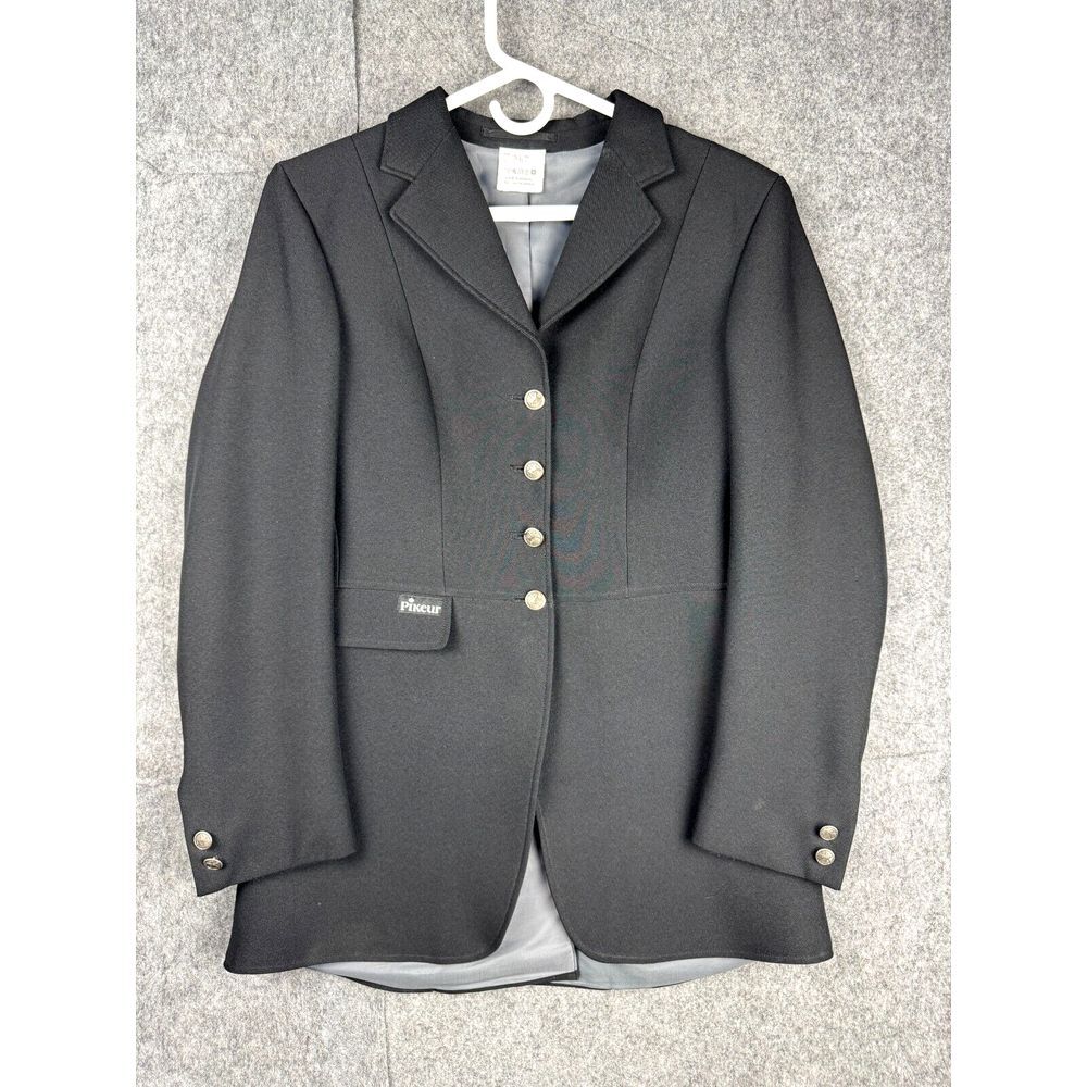 Pikeur Jacket Coat Women's 10 Riding Equestrian Button Up Black 4-Button